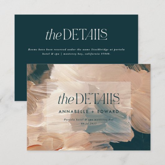 Moderne boheemse schilderachtige terracotta turquo informatiekaartje (Voorkant / Achterkant)