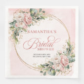 Moderne Boheemse Stof Roze Eucalyptus Bruidsfeest Servet (Voorkant)