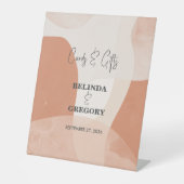 Moderne Boheemse Terracotta Wedding Cards Gifts Reclamebord Met Voetstuk (Voorkant)