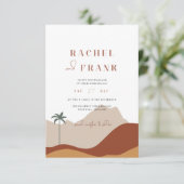 Moderne Boheemse Terracotta Woestijn Bruiloft uitn Kaart (Staand voorkant)