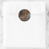 Moderne Boheemse Trouw Save The Date Ronde Sticker (Tas)