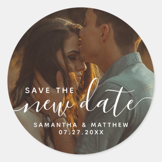 Moderne Boheemse Trouw Save The Date Ronde Sticker (Voorkant)