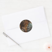 Moderne Boheemse Trouw Save The Date Ronde Sticker (Envelop)