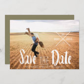 Moderne Boheemse typografie | Foto De datum opslaa Save The Date (Voorkant / Achterkant)