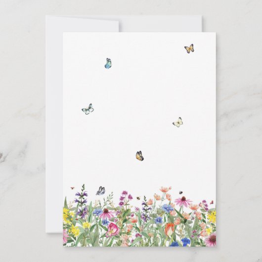 Moderne Boheemse Wilde Bloemen Bruiloft Kaart (Achterkant)