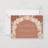 moderne bohemaanse terracotta trouwgegevens notitiekaartje (Achterkant)