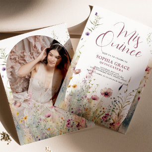 Moderne Bohemen bloemen en Arch Foto Quinceanera Kaart