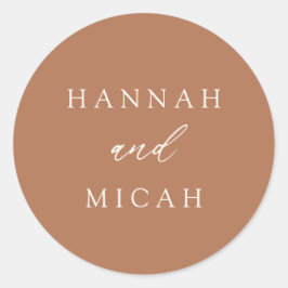 Moderne Bohemen - Oranje bruiloft - klassieke rond Ronde Sticker