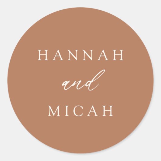 Moderne Bohemen - Oranje bruiloft - klassieke rond Ronde Sticker (Voorkant)