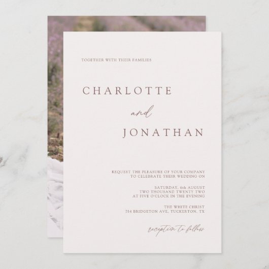 Moderne Bohemen-roam en muve-fotobruiloft Kaart (Voorkant / Achterkant)