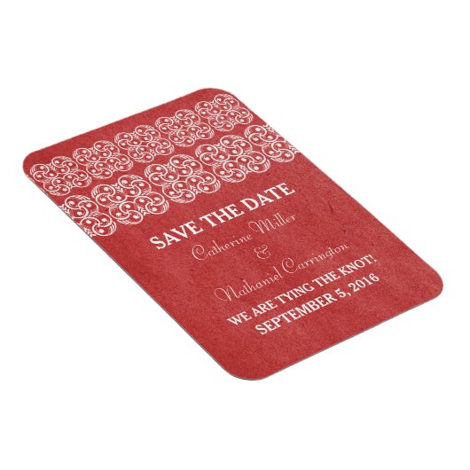 Moderne Bohemen sparen de Datum Magnet, Rood Magneet (Rechterzijde)