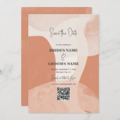 Moderne Bohemen Terracotta Wedding QR Code Save The Date (Voorkant / Achterkant)