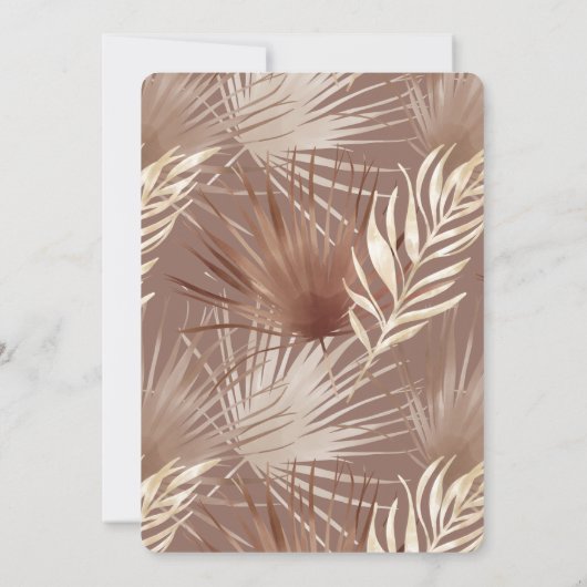 Moderne Bohemen Waterverf Floral Foto bruiloft Kaart (Achterkant)