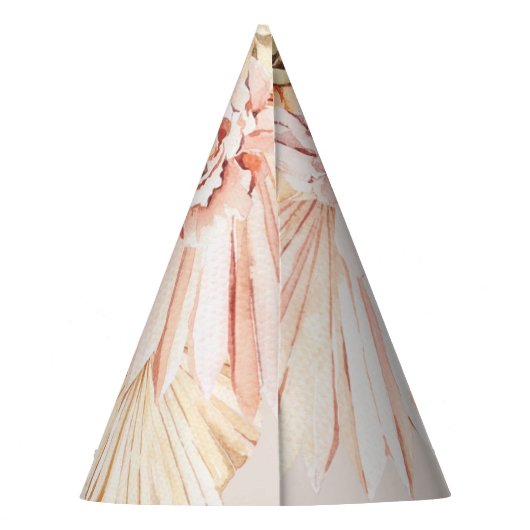 Moderne bohemen waterverf florale pastelverjaardag feesthoedjes (Achterkant)