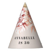 Moderne bohemen waterverf florale pastelverjaardag feesthoedjes (Voorkant)