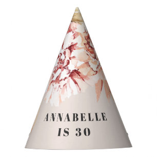 Moderne bohemen waterverf florale pastelverjaardag feesthoedjes