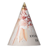 Moderne bohemen waterverf florale pastelverjaardag feesthoedjes (Links)