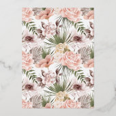 Moderne Bohemen Waterverf Florals Afstuderen Foto Folie Uitnodiging (Achterkant)