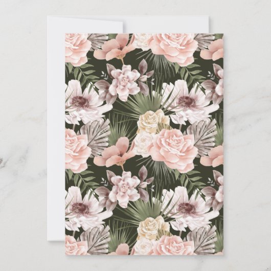 Moderne Bohemen Waterverf Florals Afstuderen Foto Kaart (Achterkant)