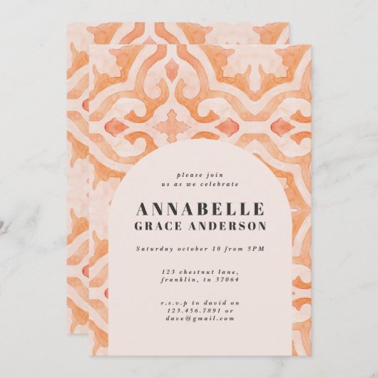 Moderne bohemen waterverf marokkaanse verjaardag (Voorkant / Achterkant)