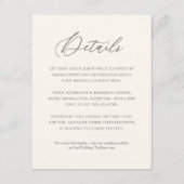 Moderne Bohemiaanse bruiloft - Beetgegevens Informatiekaartje (Voorkant)