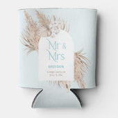 Moderne Bohemiaanse gedroogde palmbladeren Weddens Blikjeskoeler (Voorkant)