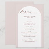 Moderne Bohemian Arch Wedding-menukaart (Voorkant / Achterkant)