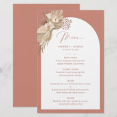 Moderne Bohemian Arch Wedding-menukaart (Voorkant / Achterkant)