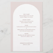 Moderne Bohemian Arch Wedding-menukaart met naam (Voorkant)