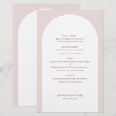 Moderne Bohemian Arch Wedding-menukaart met naam (Voorkant / Achterkant)