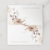 Moderne Bohemian Beige Bloemenbruiloft Plaatskaartje (Buitenkant ongevouwen)