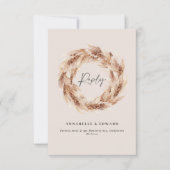 Moderne bohemian rustieke pampas gras bruiloft RSV RSVP Kaartje (Voorkant)