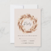 Moderne bohemian rustieke pampas gras bruiloft RSVP kaartje (Voorkant)