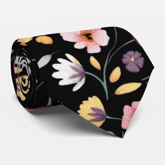 Moderne bohemian waterverf bloemencollectie 2# stropdas (Opgerold)