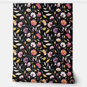 Moderne bohemian waterverf wilde bloemen behang