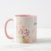 Moderne bohemien waterverf bloemenpastel roze cade mok (Links)