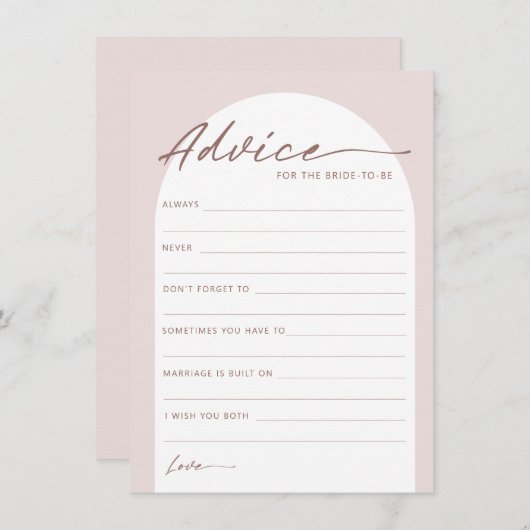 Moderne bohemische Arch Bride voor advies Kaart (Voorkant / Achterkant)