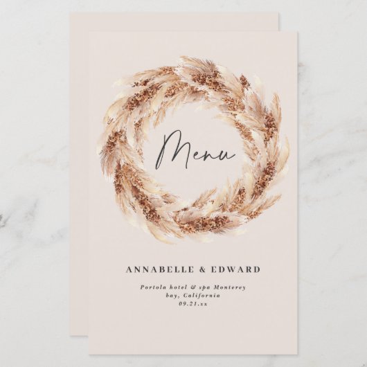 Moderne bohemische botanische pampagode (Voorkant / Achterkant)