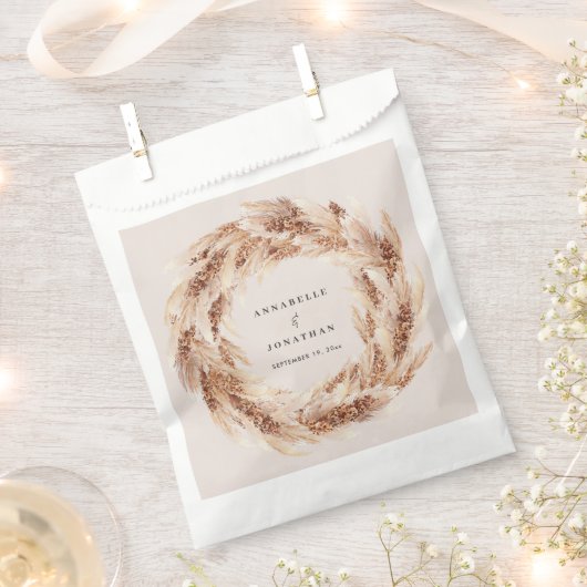 Moderne bohemische bruiloft met natuurlijke pampas bedankzakje (Geknipt)