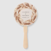 Moderne bohemische bruiloft met natuurlijke pampas handwaaier (Achterkant)