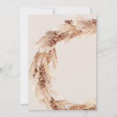 Moderne bohemische bruiloft met natuurlijke pampas kaart (Achterkant)