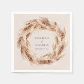 Moderne bohemische bruiloft met natuurlijke pampas servet (Voorkant)