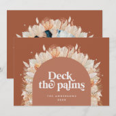 Moderne, bohemische, gedroogde botanische palm Ker Feestdagenkaart (Voorkant / Achterkant)