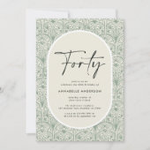 Moderne bohemische marokkaanse groene elegante ver kaart (Voorkant)