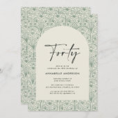 Moderne bohemische marokkaanse groene elegante ver kaart (Voorkant / Achterkant)