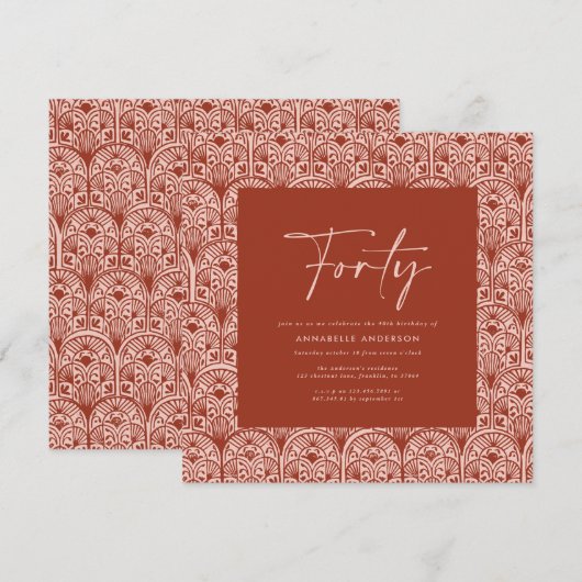 Moderne bohemische marokkaanse tera-cotta elegant kaart (Voorkant / Achterkant)