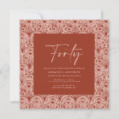 Moderne bohemische marokkaanse tera-cotta elegant kaart (Voorkant)