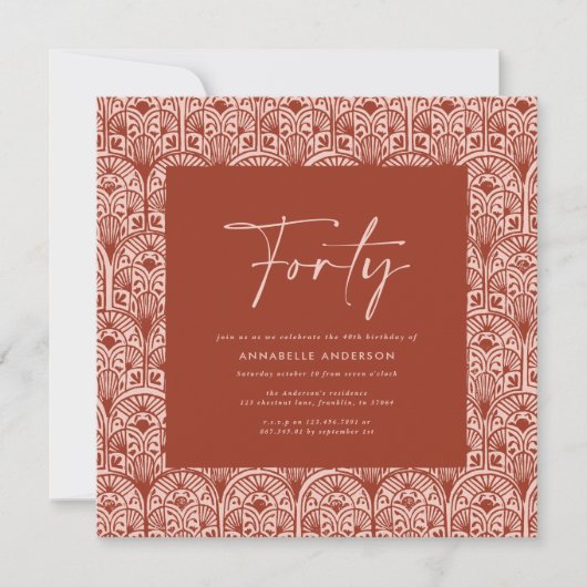 Moderne bohemische marokkaanse tera-cotta elegant kaart (Voorkant)