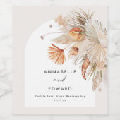 moderne bohemische pamapegras botanisch wijn etiket (Enkel label)