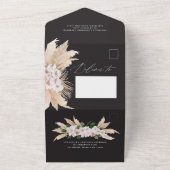 Moderne bohemische pampagode botanische bruiloft all in one uitnodiging (Buitenkant)